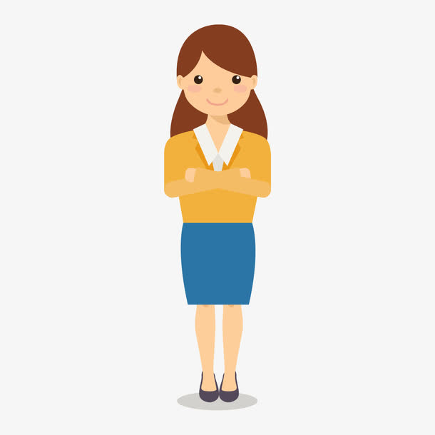 穿工作服的卡通女人