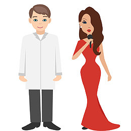 漂亮的女主持人和男人