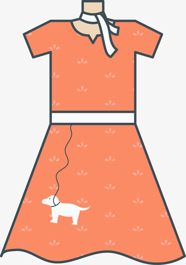 橙色矢量老式裙子