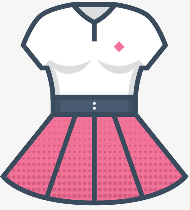 粉色对称卡通裙子