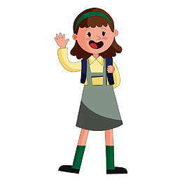 有礼貌正在打招呼的女孩子矢量