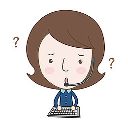 卡通带有疑问号的女孩子可爱的P