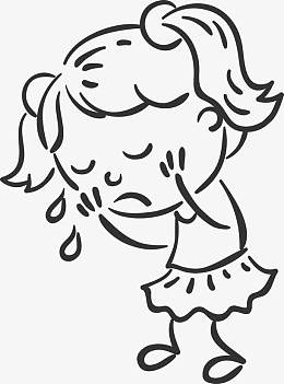 手绘哭泣的小女孩