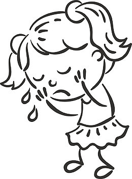 手绘哭泣的小女孩