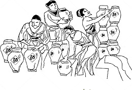 中国风线条手绘白酒制作过程