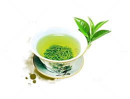 茶杯中的西湖龙井茶