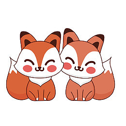 可爱设计两只小松鼠