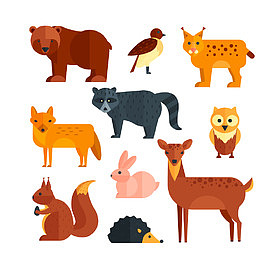 扁平化动物设计矢量