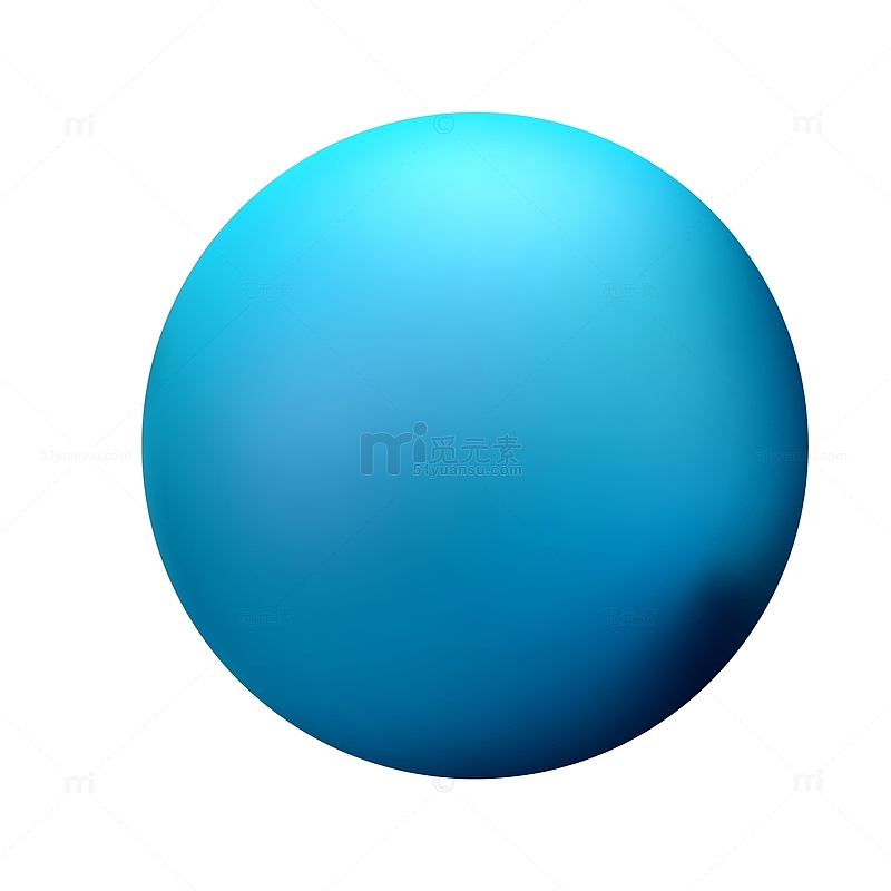 磨砂蓝色圆球免抠图