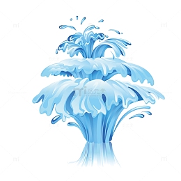 水花淡蓝色喷泉装饰