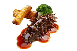 葱烧海参美食摄影
