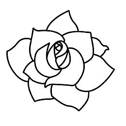 花朵黑色线条矢量图