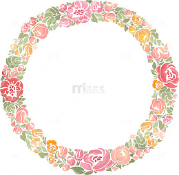 多彩婚礼圆形花环