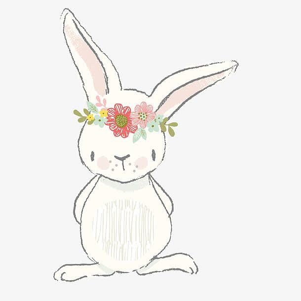 带花环的小兔子设计