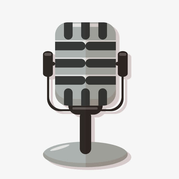 卡通黑色麦克风矢量图