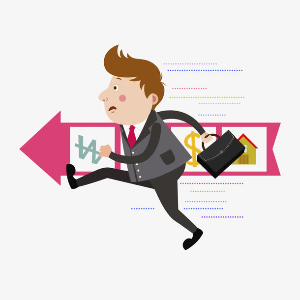 手绘人物赶时间免抠图