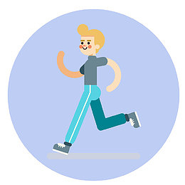 年轻男士矢量人物马拉松比赛素材