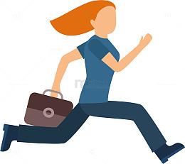快速奔跑的女人插画