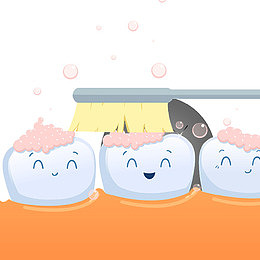 刷牙卡通矢量图