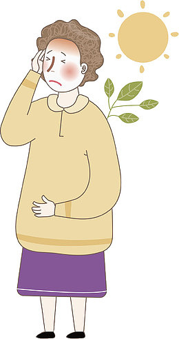 卡通头痛的女人免抠图