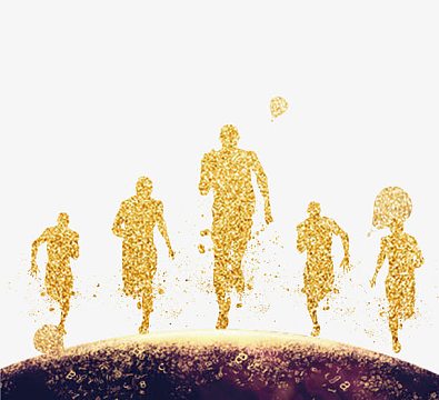 金色炫酷奔跑冲刺人物插画