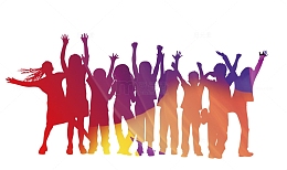 五四青年节文艺人物剪影彩色背景