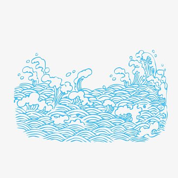 浪花纹无缝背景矢量图aipng动感水浪矢量图epspng矢量和风海浪装饰eps