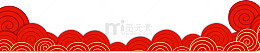 红色中国风海浪框架