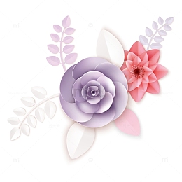 母亲节立体纸雕花朵装饰