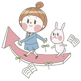 行走的女孩和小兔