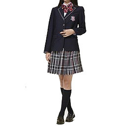 黑色格子西装外套女生短裙