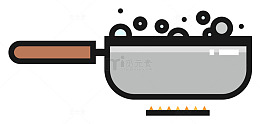 手柄矢量气泡锅具