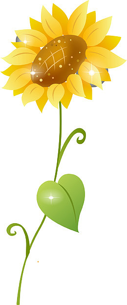 黄色卡通向日葵花朵图