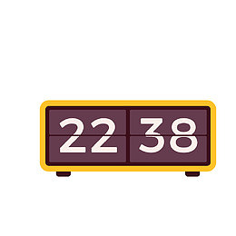 矢量手绘时尚电子时钟