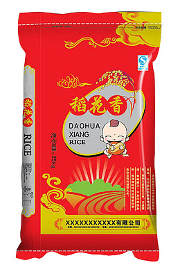 大红色稻花香包装设计