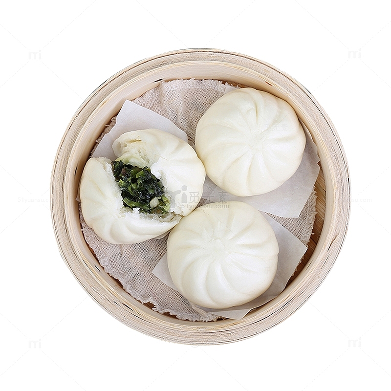 一笼青菜包子设计素材