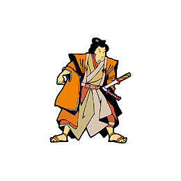 卡通日本武士简图