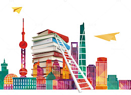 中国风水墨上海建筑
