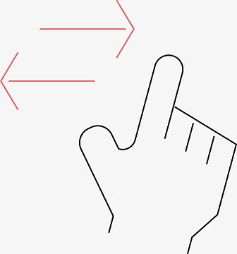 卡通左右滑动手势图