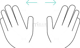 向左右滑动的手势素材图