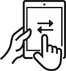 左右滑动箭头手势素材图