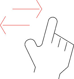 卡通左右滑动手势图