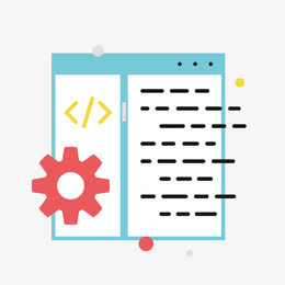 蓝色设置列表卡通元素