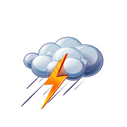 立体雷雨天气标志素材