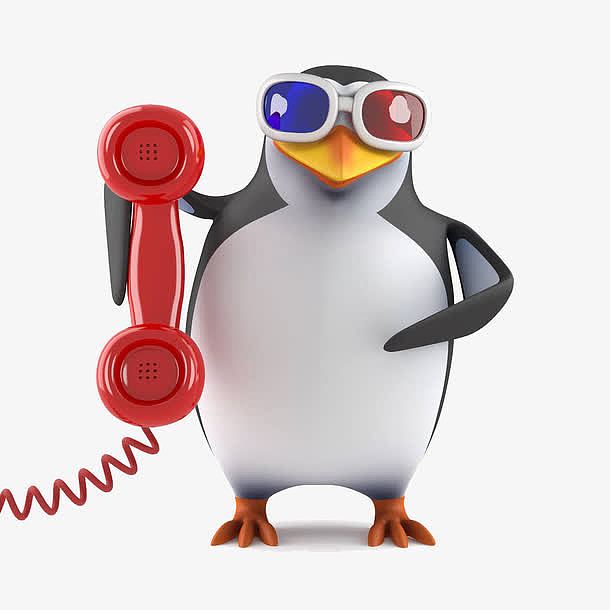 企鹅拿电话