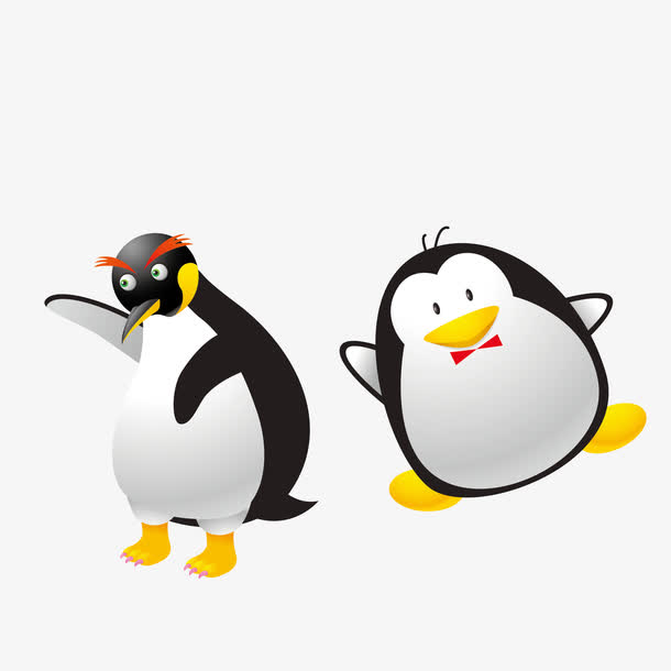 可爱卡通企鹅矢量图