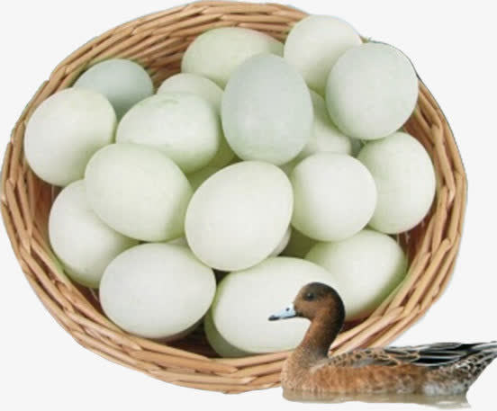 编织竹筐装土鸭蛋野鸭子