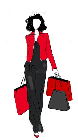 时尚时装卡通女性