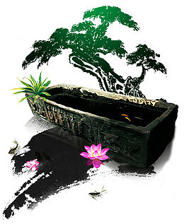 笔墨缸与古榕树