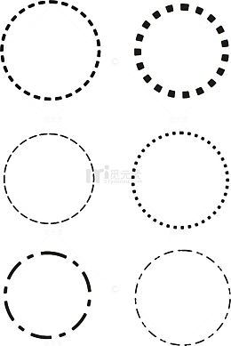 手绘圆形虚线圈